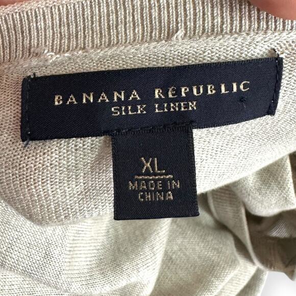 Banana Republic Silk Linen Blend Lightweight V Neck Pullover Sweater Men's XL - Picture 7 of 8
